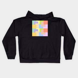 Warm colors abstract overlapping squares tiles pattern Kids Hoodie